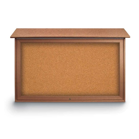 United Visual Products Indoor Enclosed Combo Board, 42"x32", Satin Frame/Grey & Buff UVCB4232-GREY-BUFF